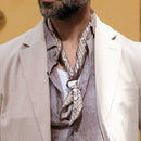 Verona - Silk Neckerchief - White & Sand