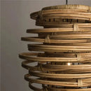 Handmade tiered bamboo birdnest pendant light bedroom spiral lamp