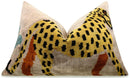 Handmade Velvet Lumbar Pillow with Yellow and Black Cheetah Design - High-Quality 16x24 Inch Decorative Accent with Premium Down Feather Insert for Sofas, Couches, and Interior Design