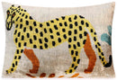 Handmade Velvet Lumbar Pillow with Yellow and Black Cheetah Design - High-Quality 16x24 Inch Decorative Accent with Premium Down Feather Insert for Sofas, Couches, and Interior Design