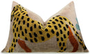 Handmade Velvet Lumbar Pillow with Yellow and Black Cheetah Design - High-Quality 16x24 Inch Decorative Accent with Premium Down Feather Insert for Sofas, Couches, and Interior Design
