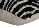 Handmade Velvet Throw Pillow with Black and White Zebra Print Design - High-Quality 20x20 Inch Decorative Accent with Premium Down Feather Insert