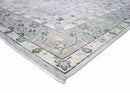 Hand Knotted Distressed Traditional 8x10 Ivory and Silver Wool Area Rug