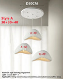 Handmade wabi sabi chandelier white trio pendant light dining room