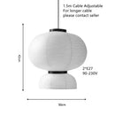 Handmade white paper chandelier with black rim for dining room