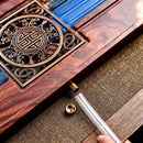 Handmade wood and blue resin tea tray dining room bubble tea table