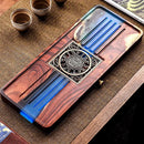 Handmade wood and blue resin tea tray dining room bubble tea table