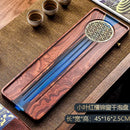 Handmade wood and blue resin tea tray dining room bubble tea table