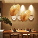 Handmade woven decorbites bamboo chandelier for dining room