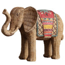 Handpainted woven elephant resin handicraft ornament living room decor