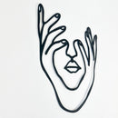 Hands and Face Woman Metal Wall Decor