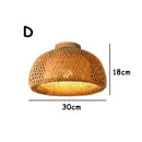 Handwoven bamboo birdcage ceiling light for dining room