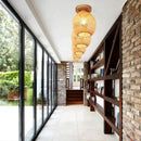 Handwoven bamboo birdcage ceiling light for dining room