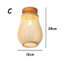 Handwoven bamboo birdcage ceiling light for dining room