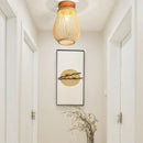 Handwoven bamboo birdcage ceiling light for dining room