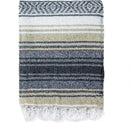 Handwoven mexican blanket pink & blue geometric beach shawl bedroom decor