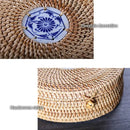 Handwoven rattan storage box with white inset kitchen basket