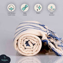 Dark Blue Striped Handwoven Turkish Towel