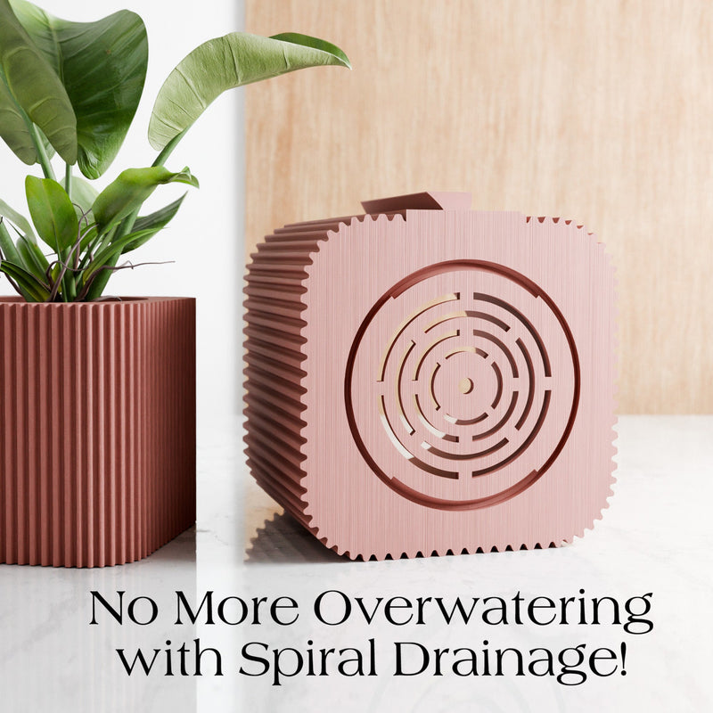 spiral hanging planter Hanging Box Planter Medium / Terracotta
