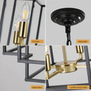 Hanging Light In Kitchen with 8-Lights - Black & Gold Tiered Chandelier