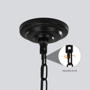Hanging Light In Kitchen with 8-Lights - Black & Gold Tiered Chandelier