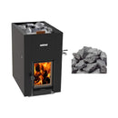 Harvia GreenFlame ES 22 Linear 15.7KW Black Wood Sauna Stove With Sauna Stones [WKLI22GESM] (SAK31692)