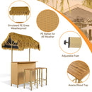 Alora 3-Piece Hawaiian Bar-Height Patio Set With Grass Canopy And Stools (SAK63047)