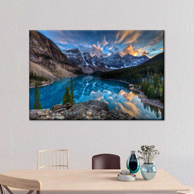 Moraine Lake Sunset Wall Art