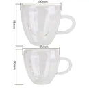 Heart glass mug set – kitchen double wall clear drinkware