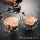 Heart glass mug set – kitchen double wall clear drinkware