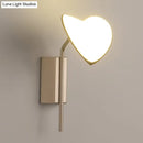 Heart leaf gold metal led wall sconce bedroom wall light