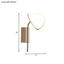 Heart leaf gold metal led wall sconce bedroom wall light