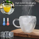 Heart love double walled glass coffee mug set kitchen drinkware