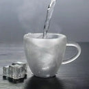 Heart shaped double wall glass mug set kitchen drinkware