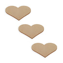 3 Hearts Unfinished Wooden Shapes Craft Cutouts DIY Unpainted 3D Plaques 4 Inches