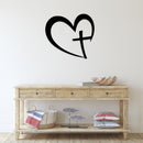 Heart Cross Metal Wall Art – Christian Faith Love Religious Home Decor