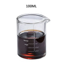 Heat resistant glass espresso milk jug with wood handle kitchen cup