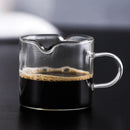 Heat resistant glass espresso milk jug with wood handle kitchen cup
