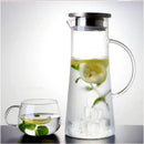 Heat resistant glass pitcher water carafe with stainless lid kitchen