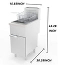 Heavy-Duty 120K BTU Commercial Stainless Steel Natural Gas Deep Fryer With Baskets (SAK97012)