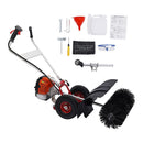Heavy-Duty 2.5HP 2-Stroke 52CC Gas-Powered Walk-Behind Brush Sweeper Broom, 24" (SAK38624)