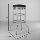 Heavy Duty 30 Inch Backless Swivel Bar Stool Chrome Finish