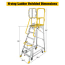 Heavy-Duty 375-Pound Aluminum Rolling Platform Ladder (SAK61724)