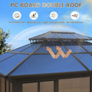 Alora Edge Heavy-Duty Aluminum Frame Outdoor Backyard Solarium With Polycarbornate Roof And Adjustable Panels (SAK68513)