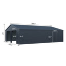 Heavy-Duty Double Garage Galvanized Steel Shed With Side Door (SAK84271)