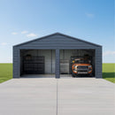 Heavy-Duty Double Garage Galvanized Steel Shed With Side Door (SAK84271)