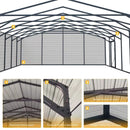 Heavy-Duty Double Garage Galvanized Steel Shed With Side Door (SAK84271)