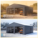 Heavy-Duty Double Garage Galvanized Steel Shed With Side Door (SAK84271)