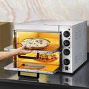 Heavy-Duty Electric 2000W Indoor Commercial Countertop Double Deck Pizza Oven (SAK36147)