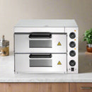 Heavy-Duty Electric 2000W Indoor Commercial Countertop Double Deck Pizza Oven (SAK36147)